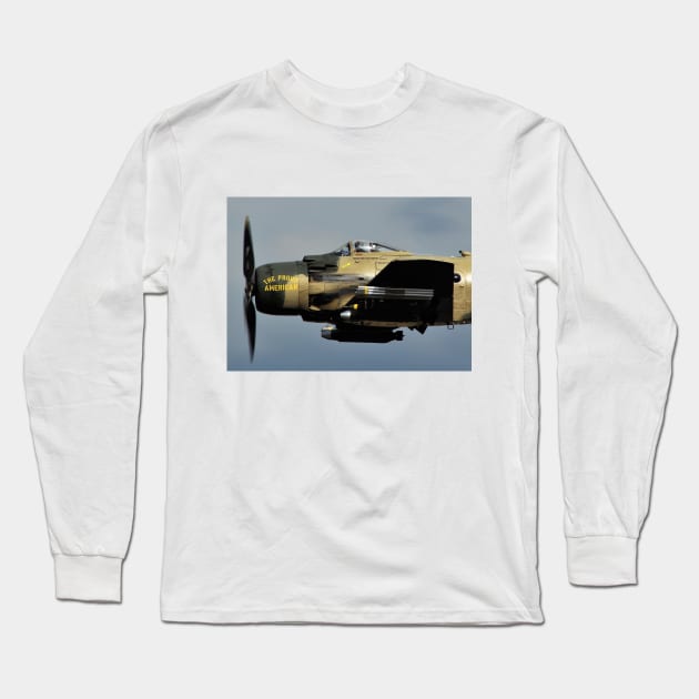 A1 Skyraider "The Proud American" Long Sleeve T-Shirt by acefox1